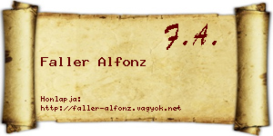 Faller Alfonz névjegykártya
